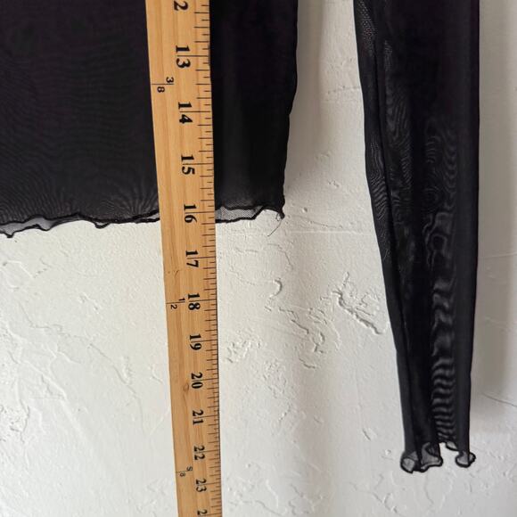 Topshop Tee and Cake Flame Sequin Sheer Mesh Top Size XS Rave Festival Y2K - Picture 7 of 7